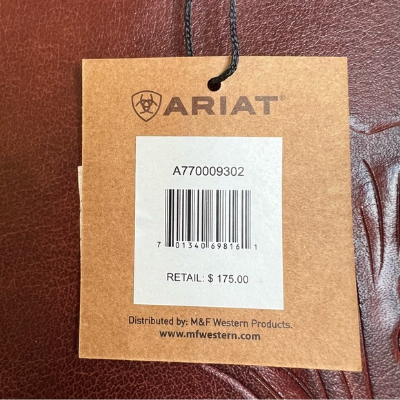 Ariat Brown Tooled Leather Fringe Trim Victoria Concealed Carry Satchel NEW - Picture 8 of 8